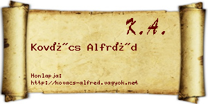 Kovács Alfréd névjegykártya